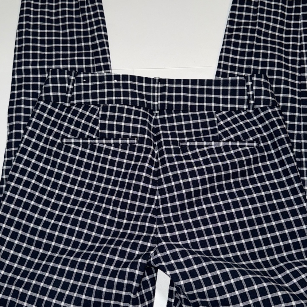 Loft Modern Skinny Ankle Pant Size 4 Navy and White Plaid Office Teacher Work - Picture 3 of 13